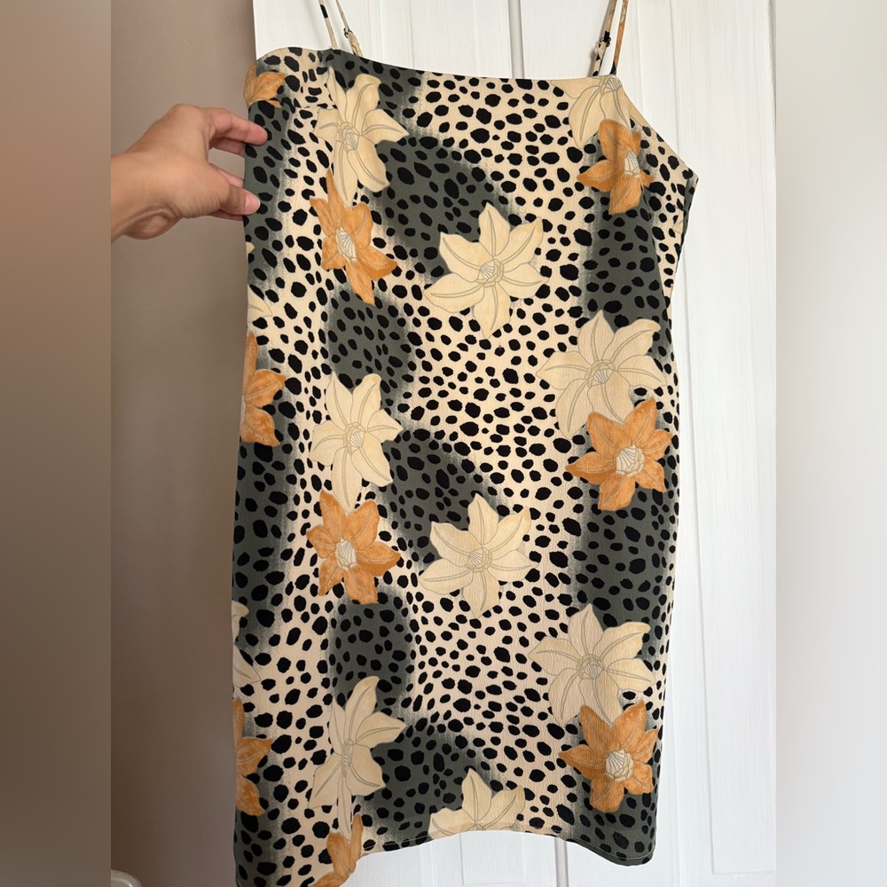 Amuse Society (Nordstrom) Leopard/Floral Print Mini Dress Sz M